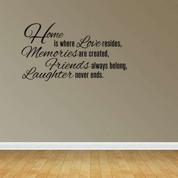 ~ Home is where Love resides ~ Friends Memories Wall Quote Decal Vinyl Sticker